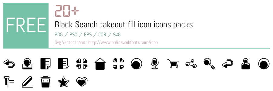 +20 Black Search takeout fill icon Svg Animations Packs Free Downloads ...