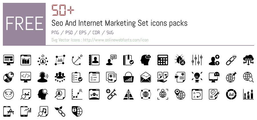 +50 Seo And Internet Marketing Set Svg Animations Packs Free Downloads ...