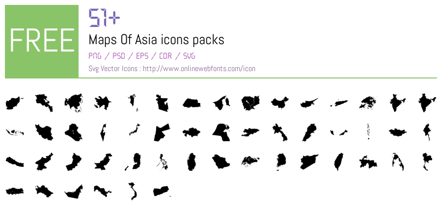 Asia Svg Script +51 Maps Of Asia Svg Animations Packs Free Downloads - OnlineWebFonts.COM