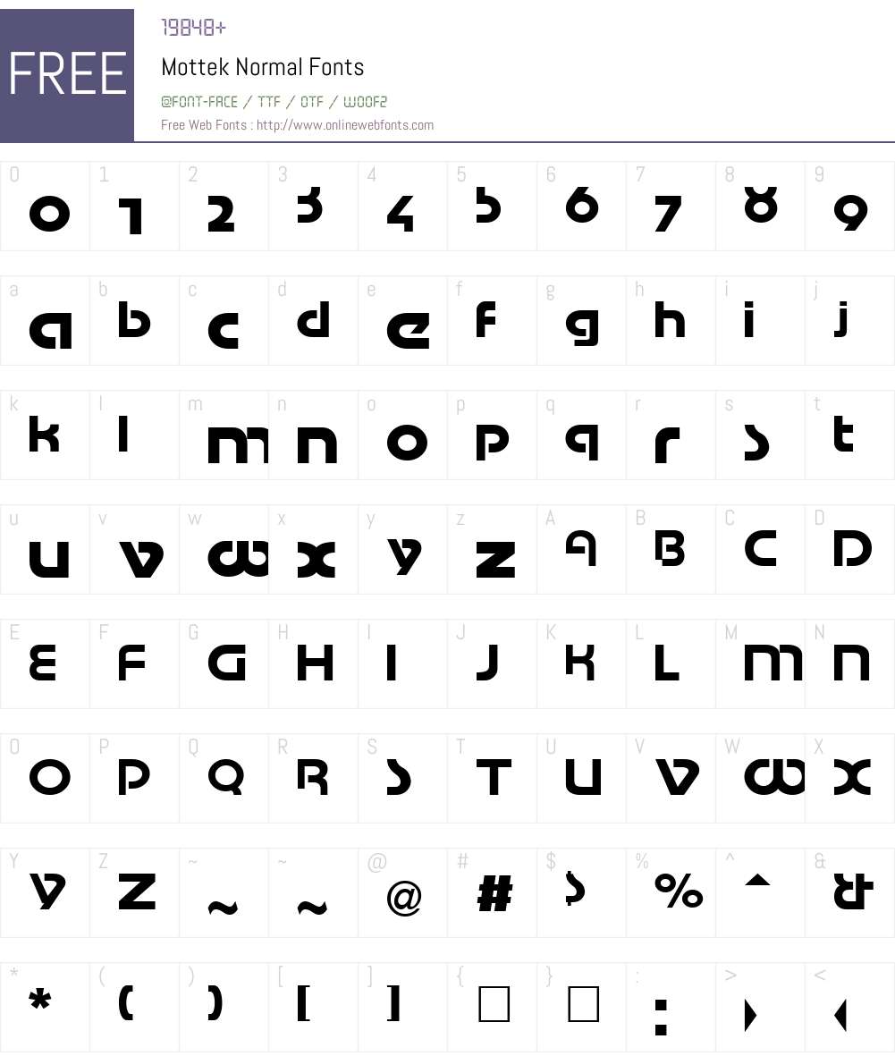 Mottek Font Screenshots