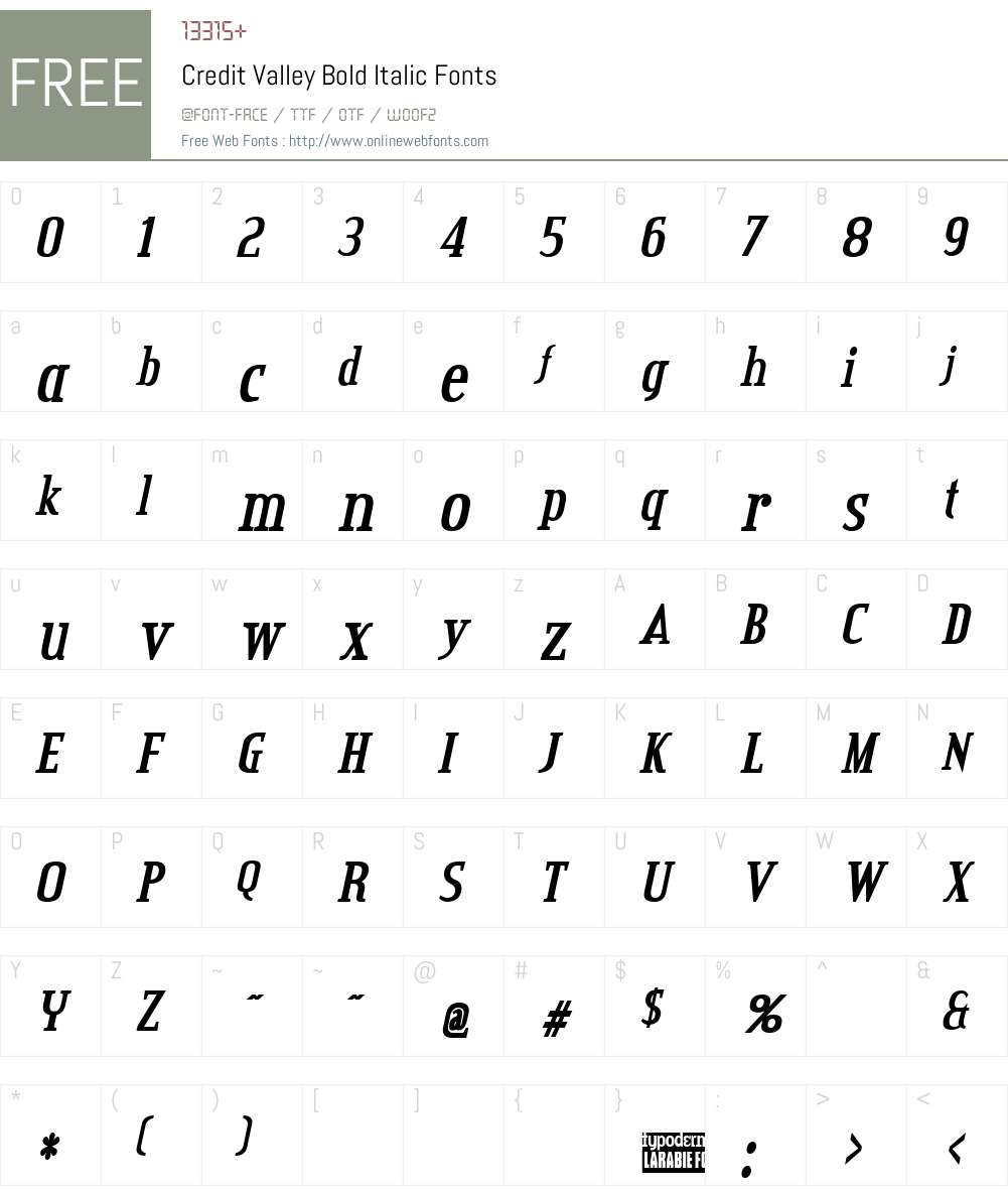 Credit Valley Font Screenshots