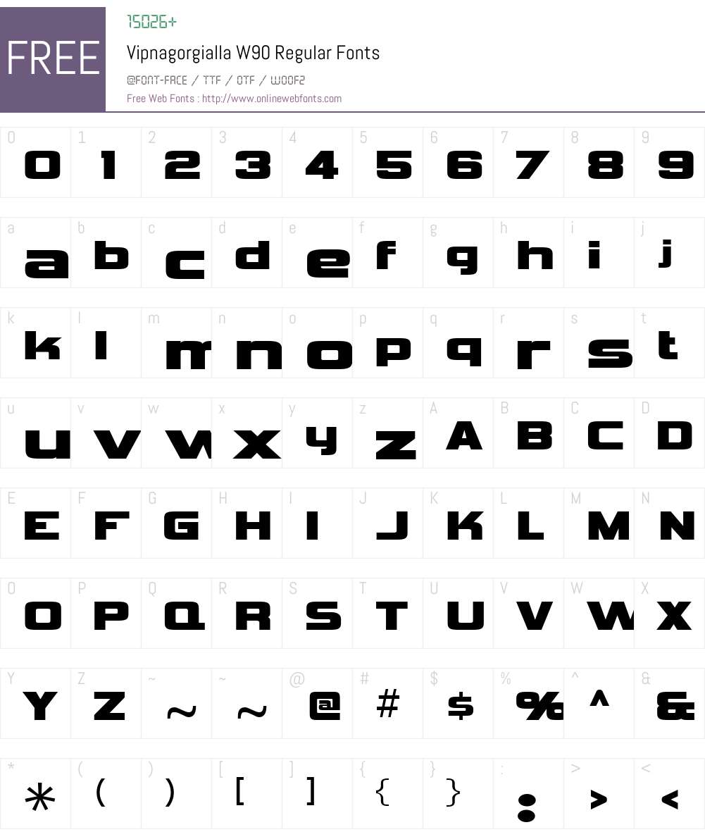 VipnagorgiallaW90-Regular Font Screenshots