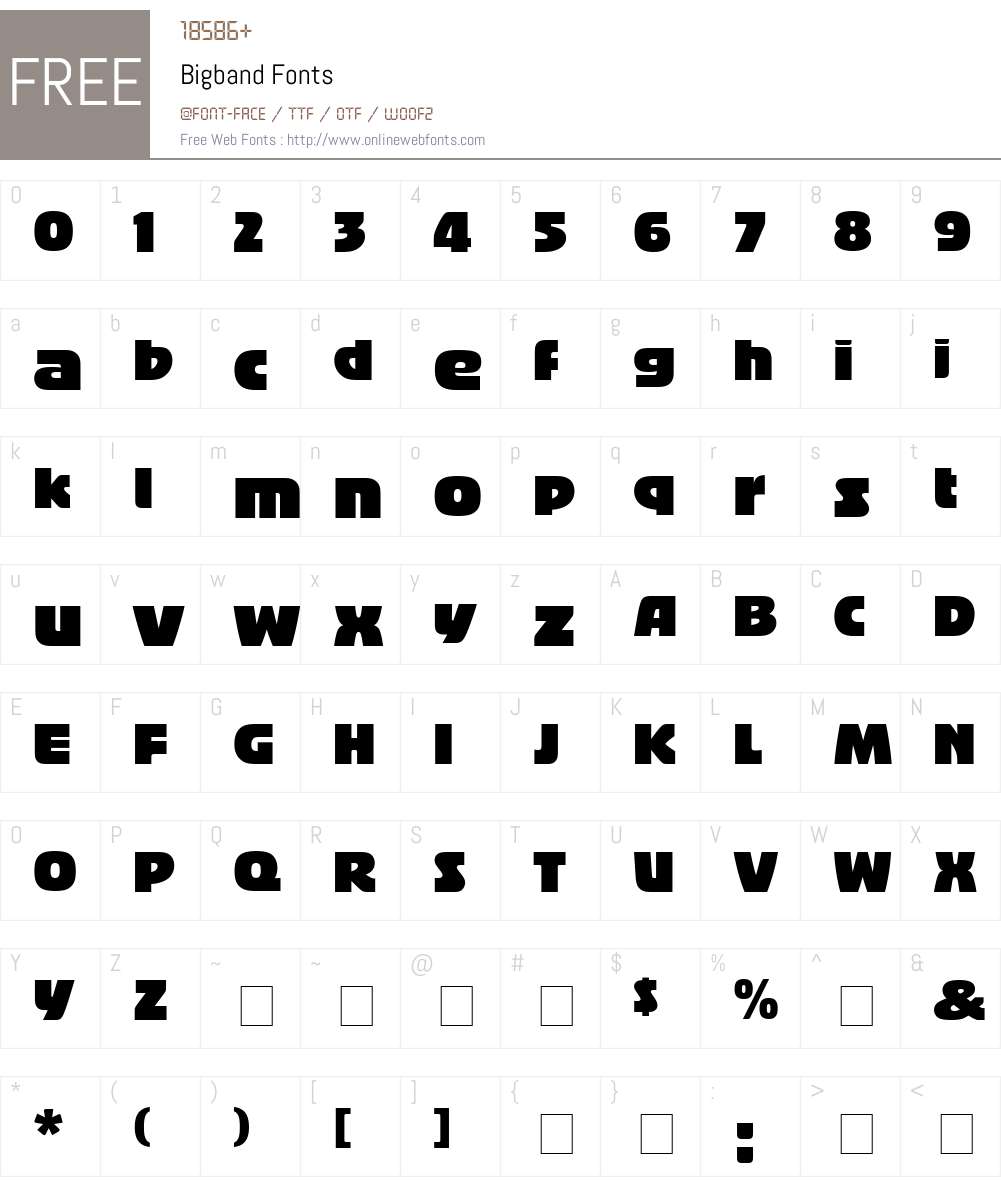 Bigband Font Screenshots
