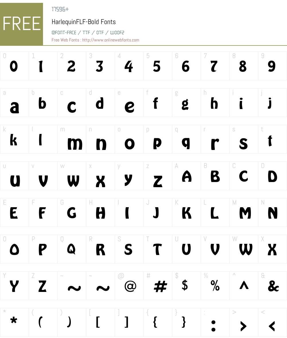HarlequinFLF Font Screenshots