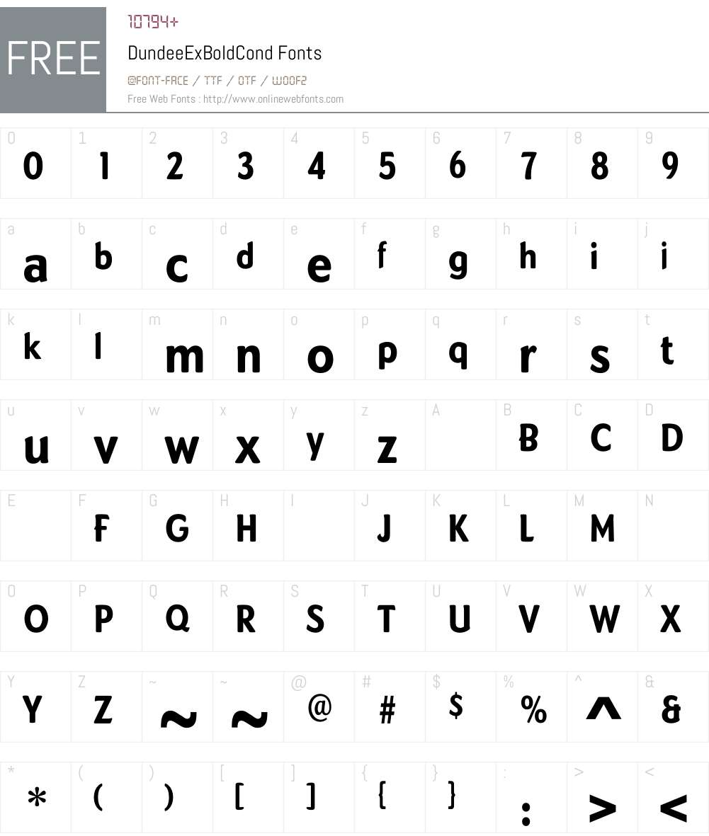 DundeeExBoldCond Font Screenshots