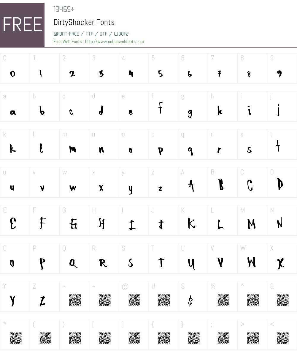 DirtyShocker Font Screenshots