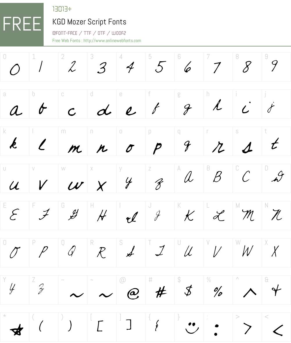 KGD Mozer Script Font Screenshots
