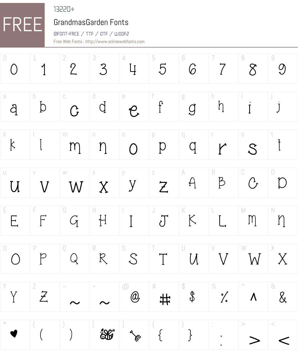 GrandmasGarden Font Screenshots