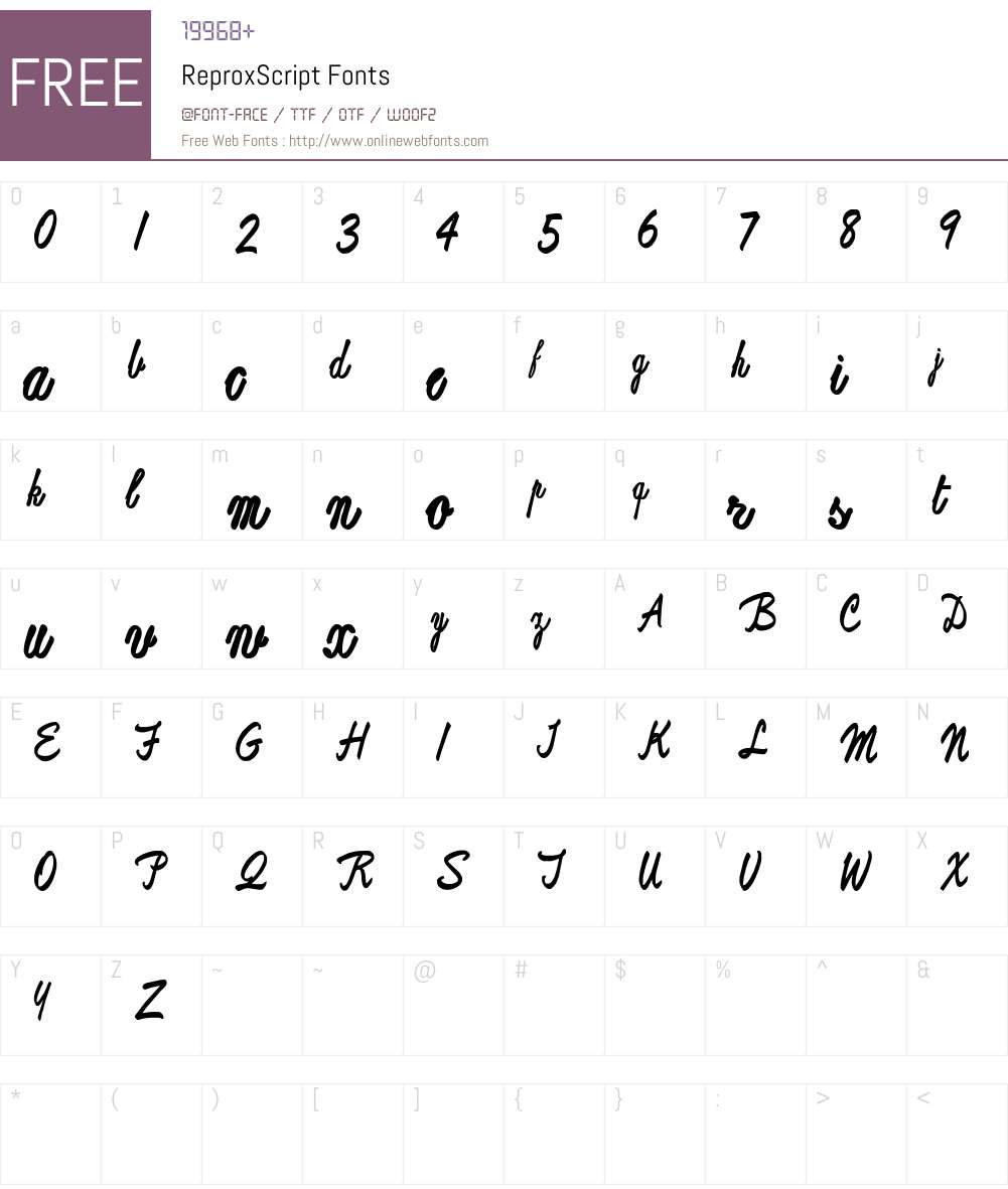 ReproxScript Font Screenshots