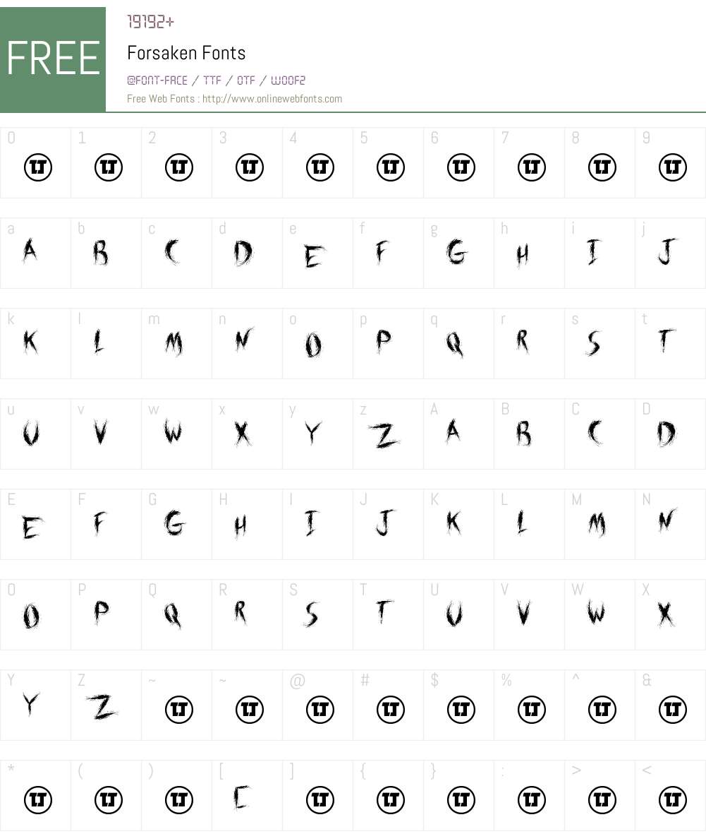 Forsaken Font Screenshots