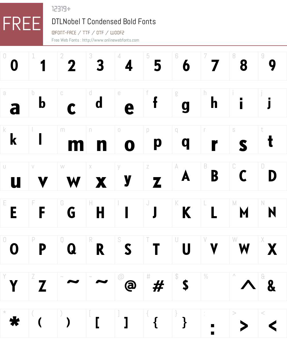 DTL Nobel Font Screenshots
