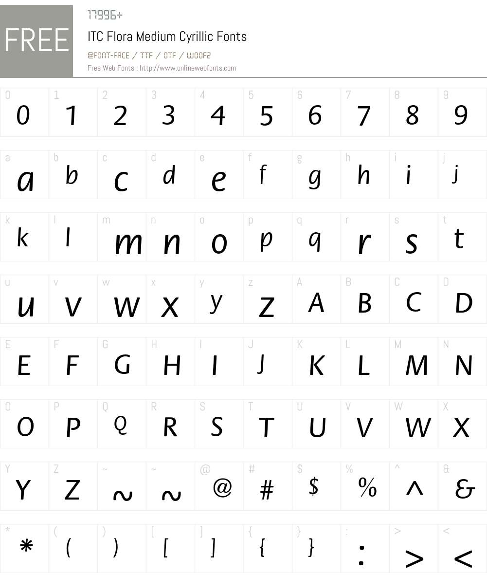 FloraC Font Screenshots