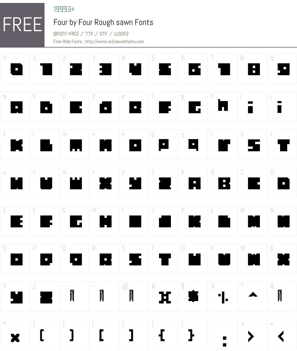 Four by Four 1.000 Fonts Free Download - OnlineWebFonts.COM