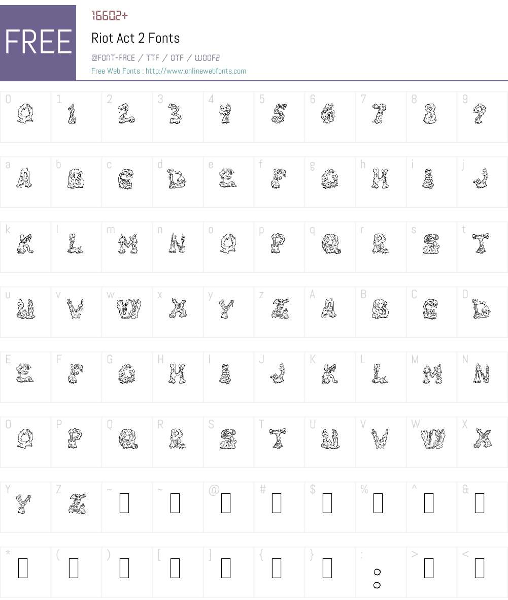 Riot Act 2 Font Screenshots