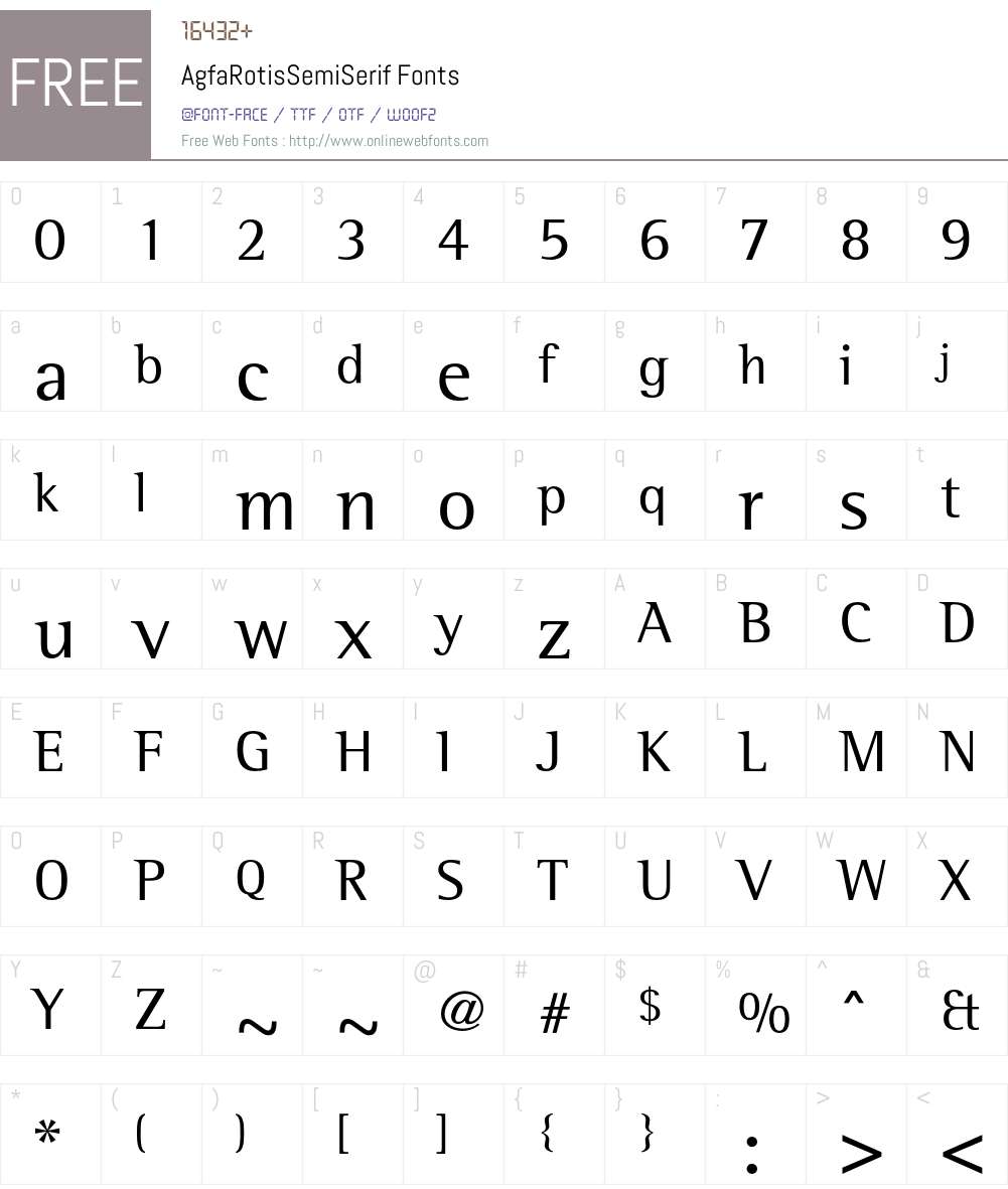 AgfaRotisSemiSerif Font Screenshots