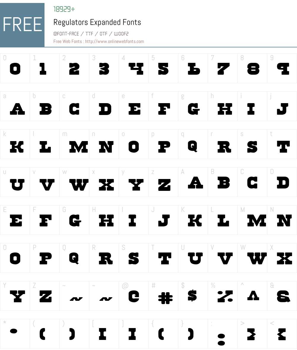 Regulators Expanded Font Screenshots