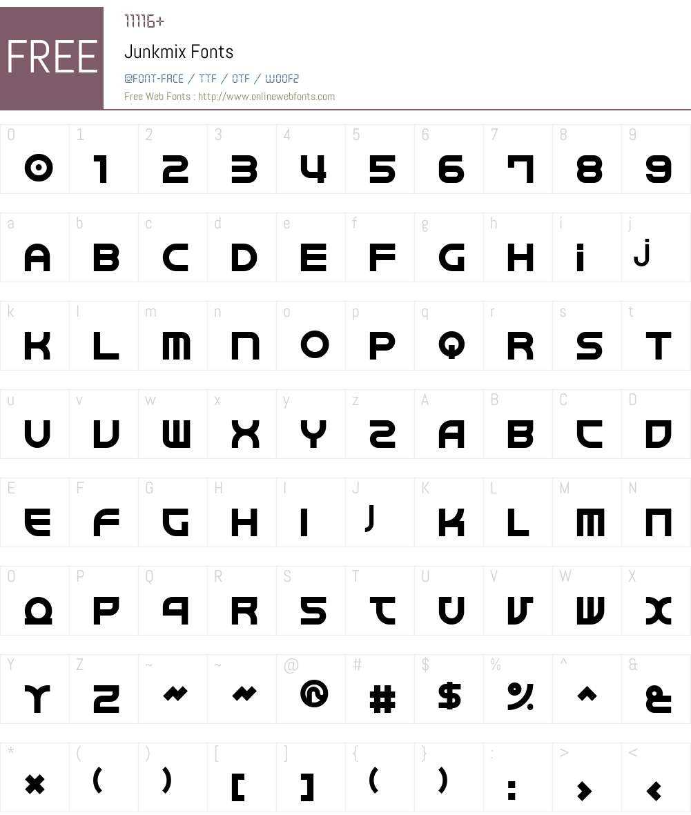 Junkmix Font Screenshots
