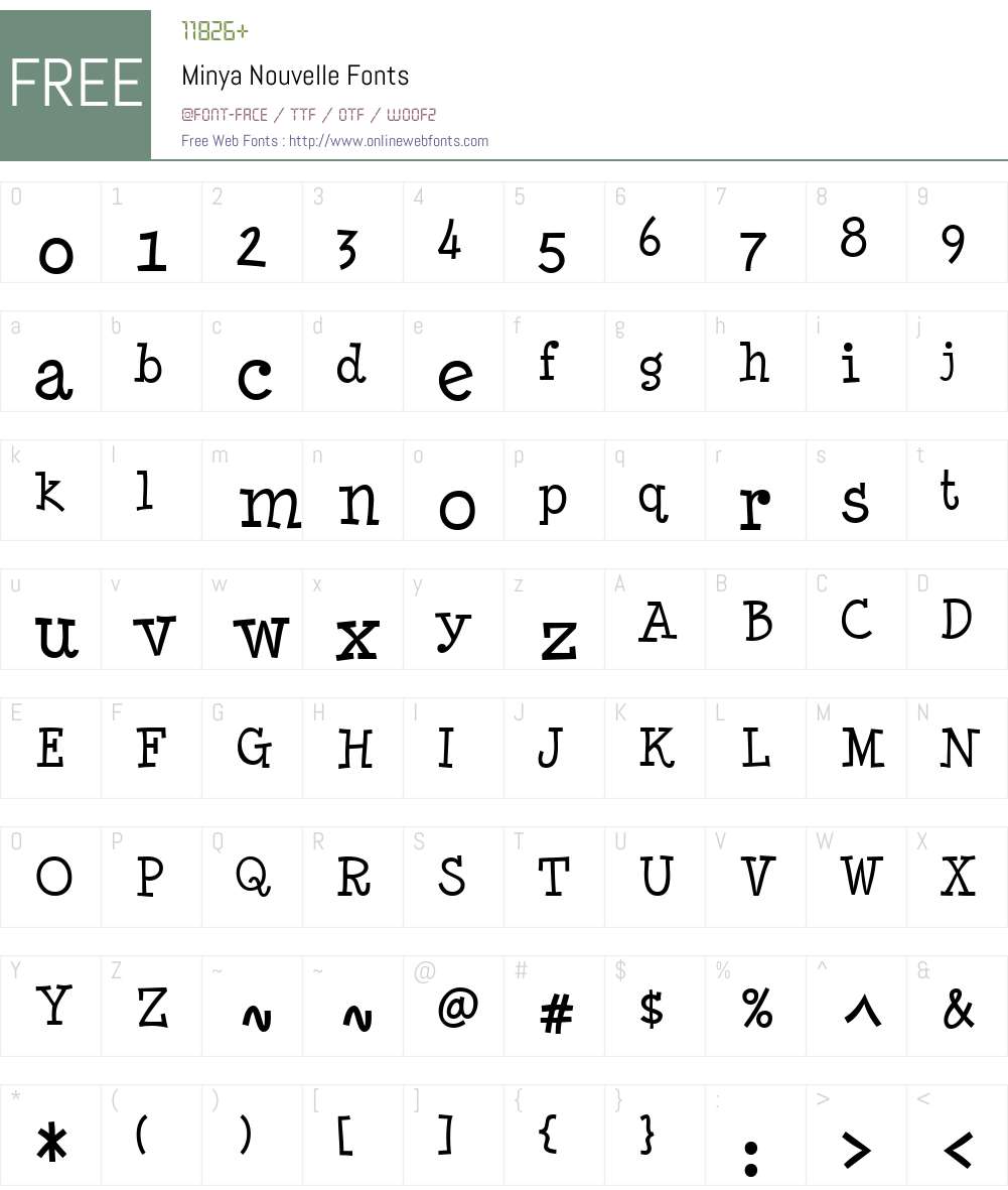 Minya Nouvelle Font Screenshots
