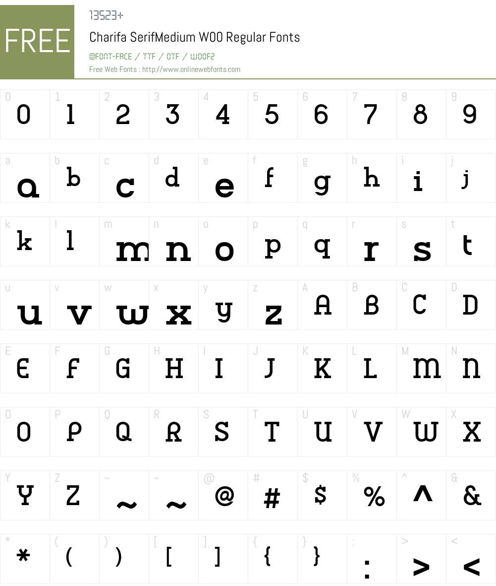 Charifa Serif Font Screenshots