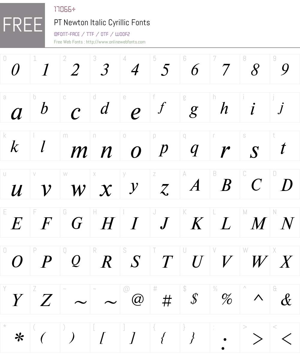 NewtonC Font Screenshots