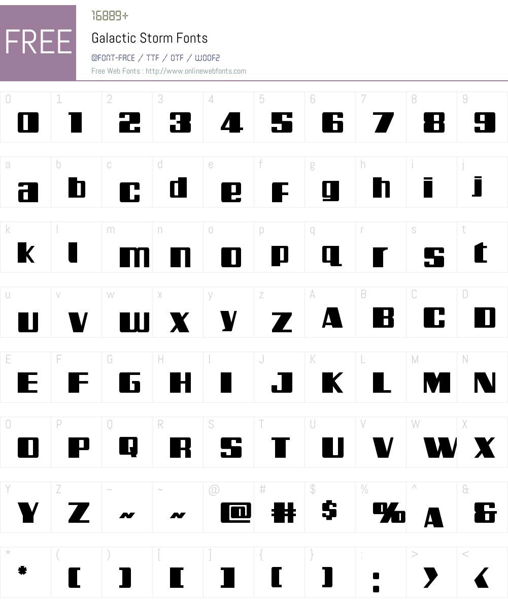 Galactic Storm Font Screenshots