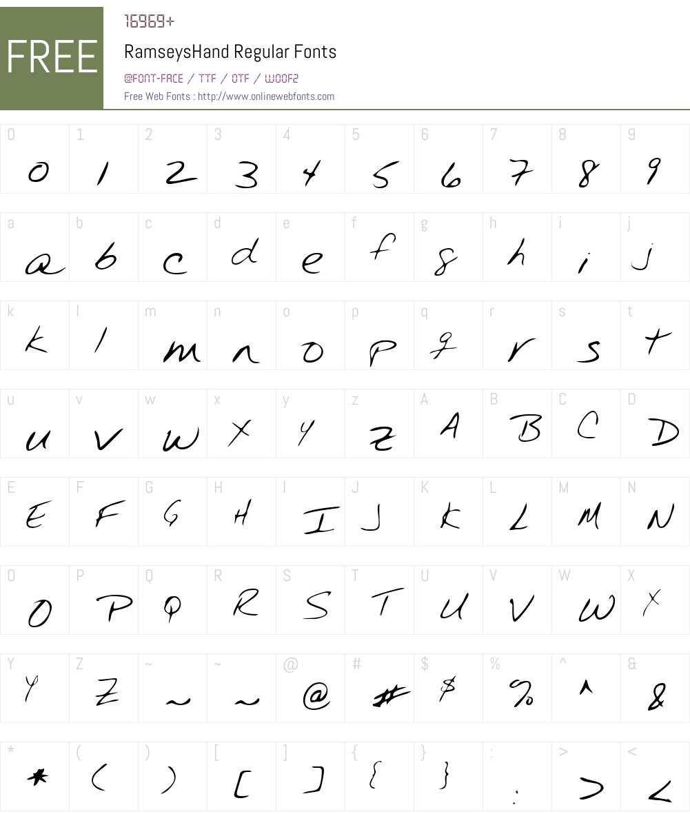 RamseysHand Font Screenshots
