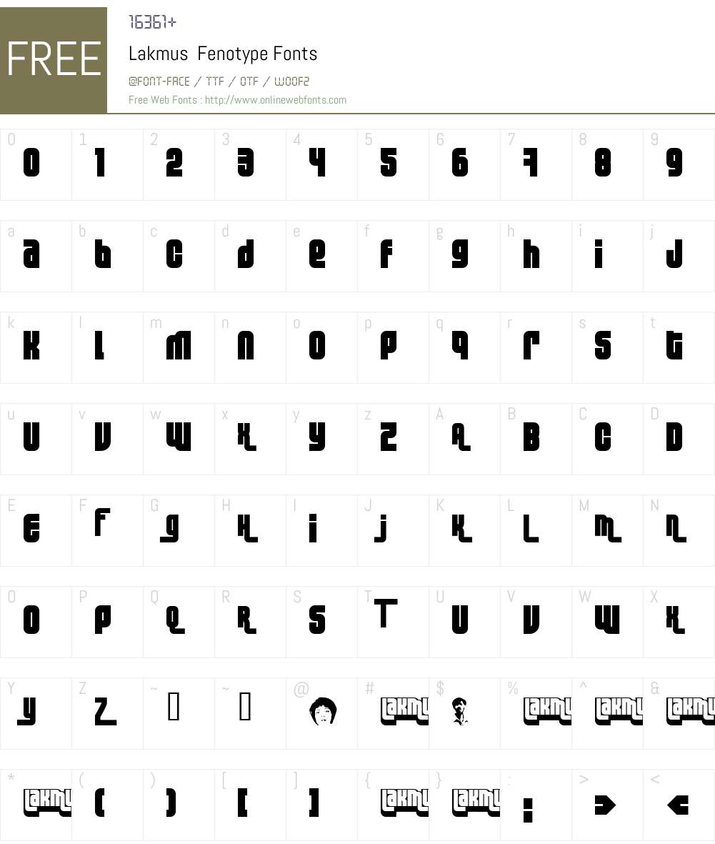 Lakmus Font Screenshots