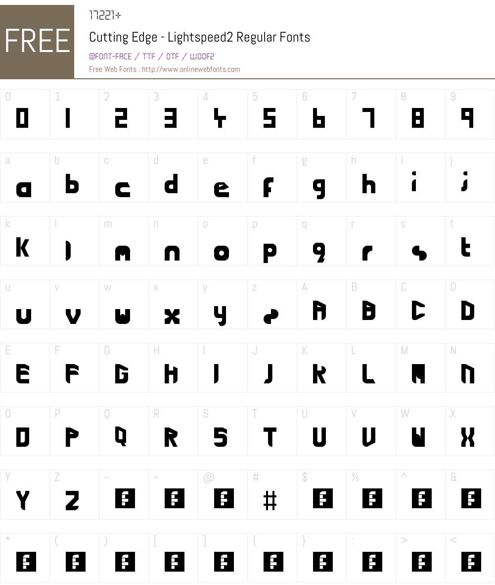 Cutting Edge - Lightspeed2 Font Screenshots