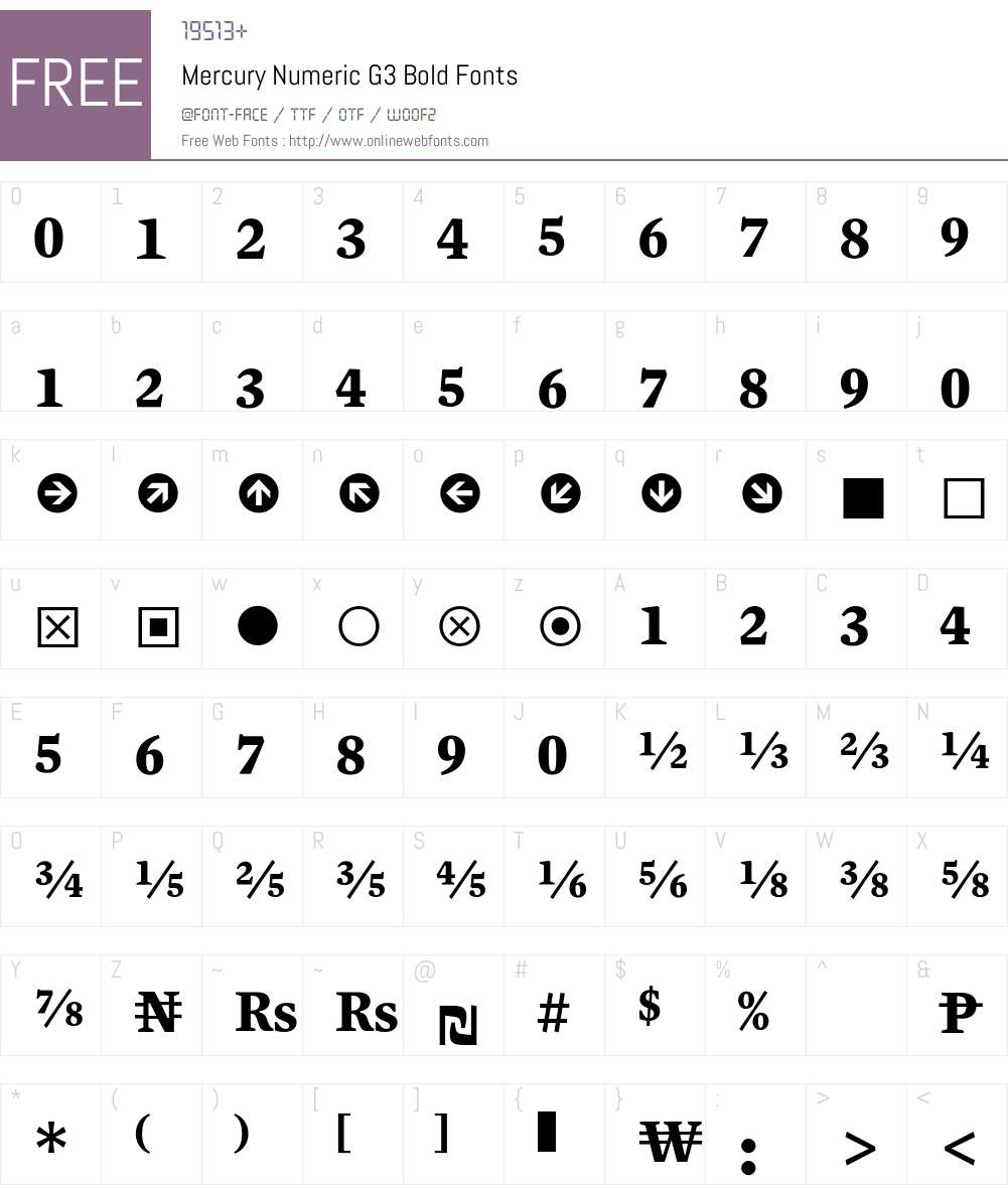 Mercury Numeric G3 Font Screenshots
