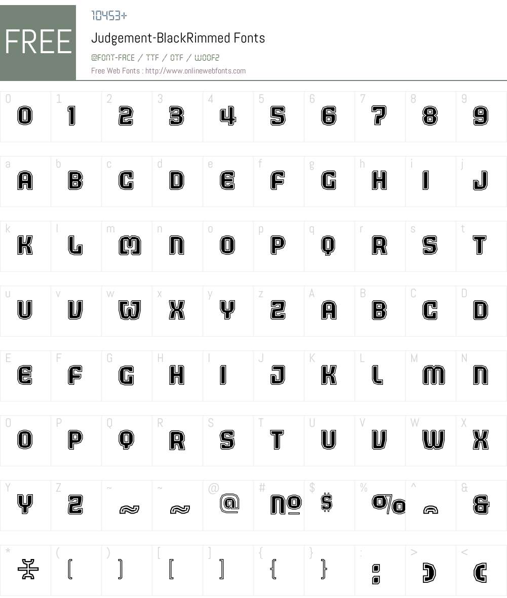 Judgement Font Screenshots