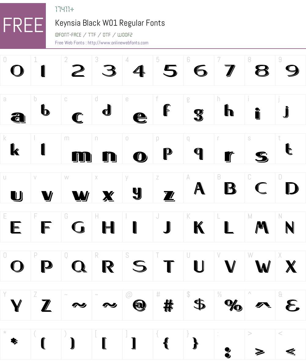 KeynsiaBlackW01-Regular Font Screenshots