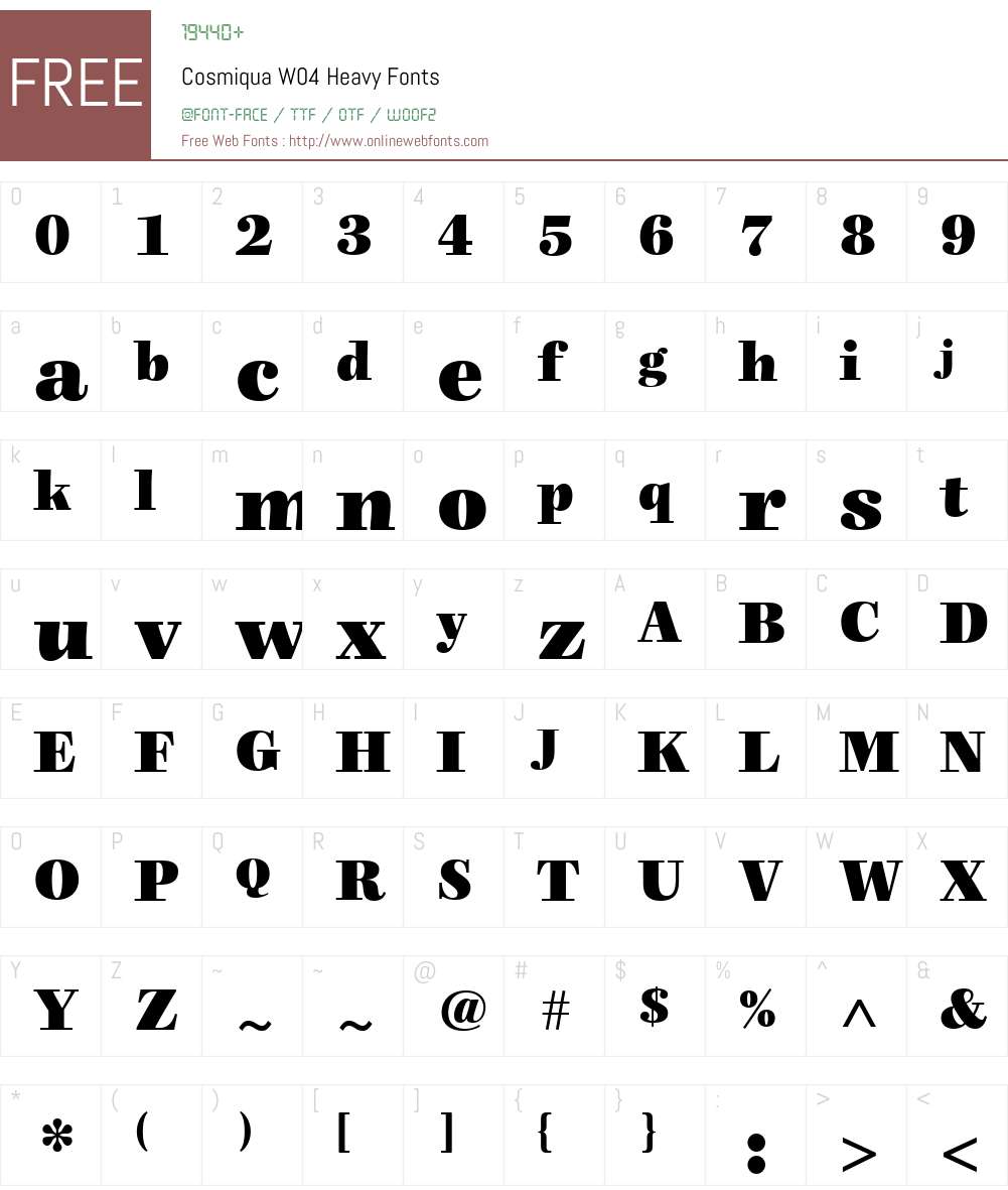 Cosmiqua Font Screenshots