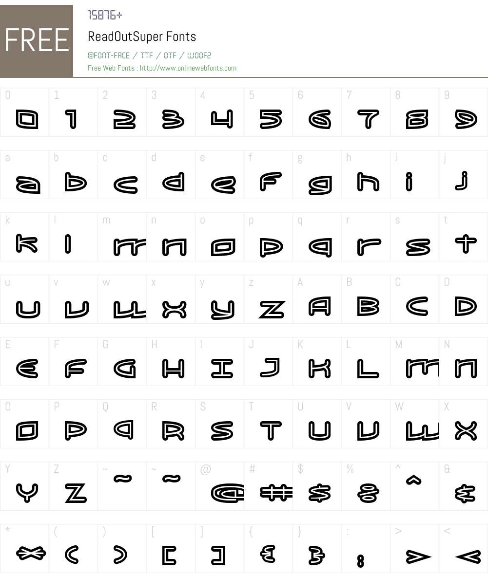 ReadOutSuper Font Screenshots