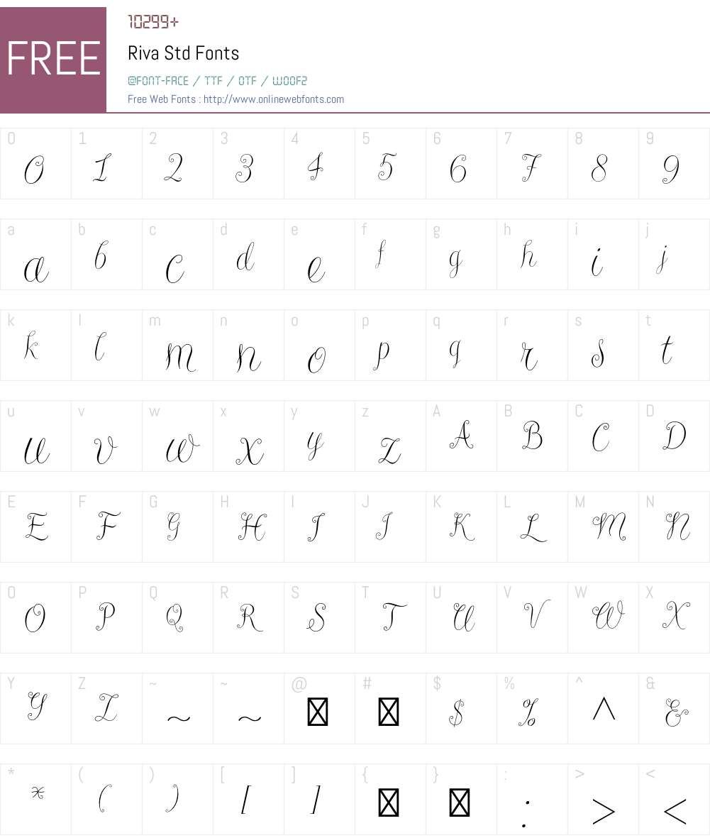 Riva Std Font Screenshots