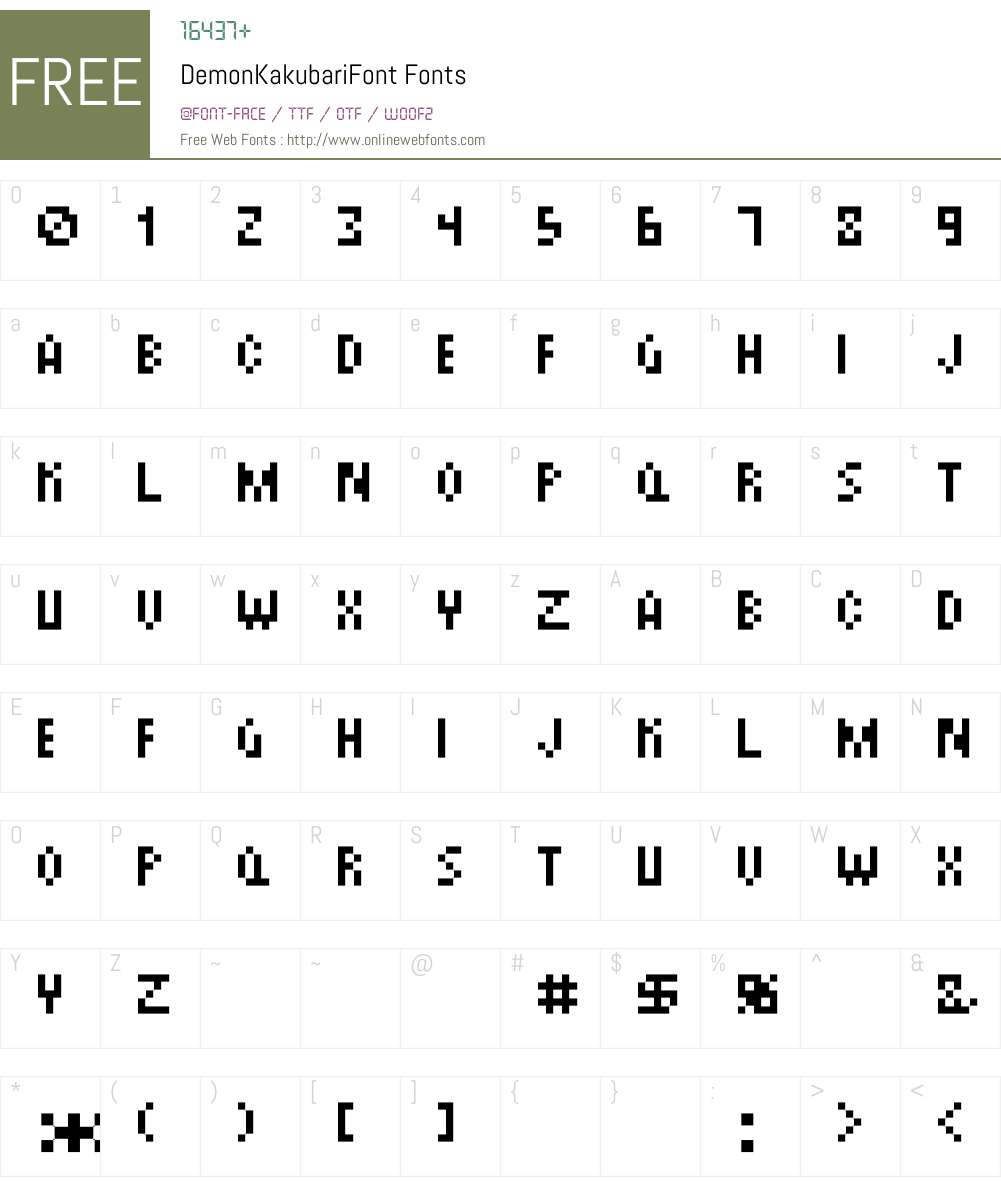 DemonKakubariFont Font Screenshots