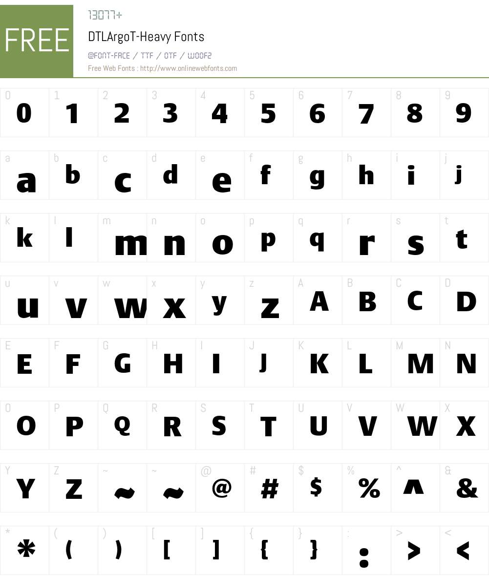 DTLArgoT Font Screenshots