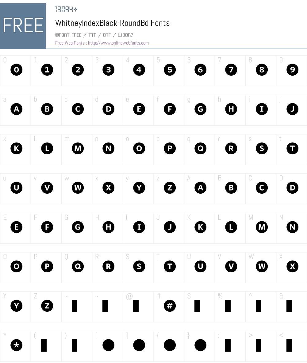 WhitneyIndexBlack Font Screenshots