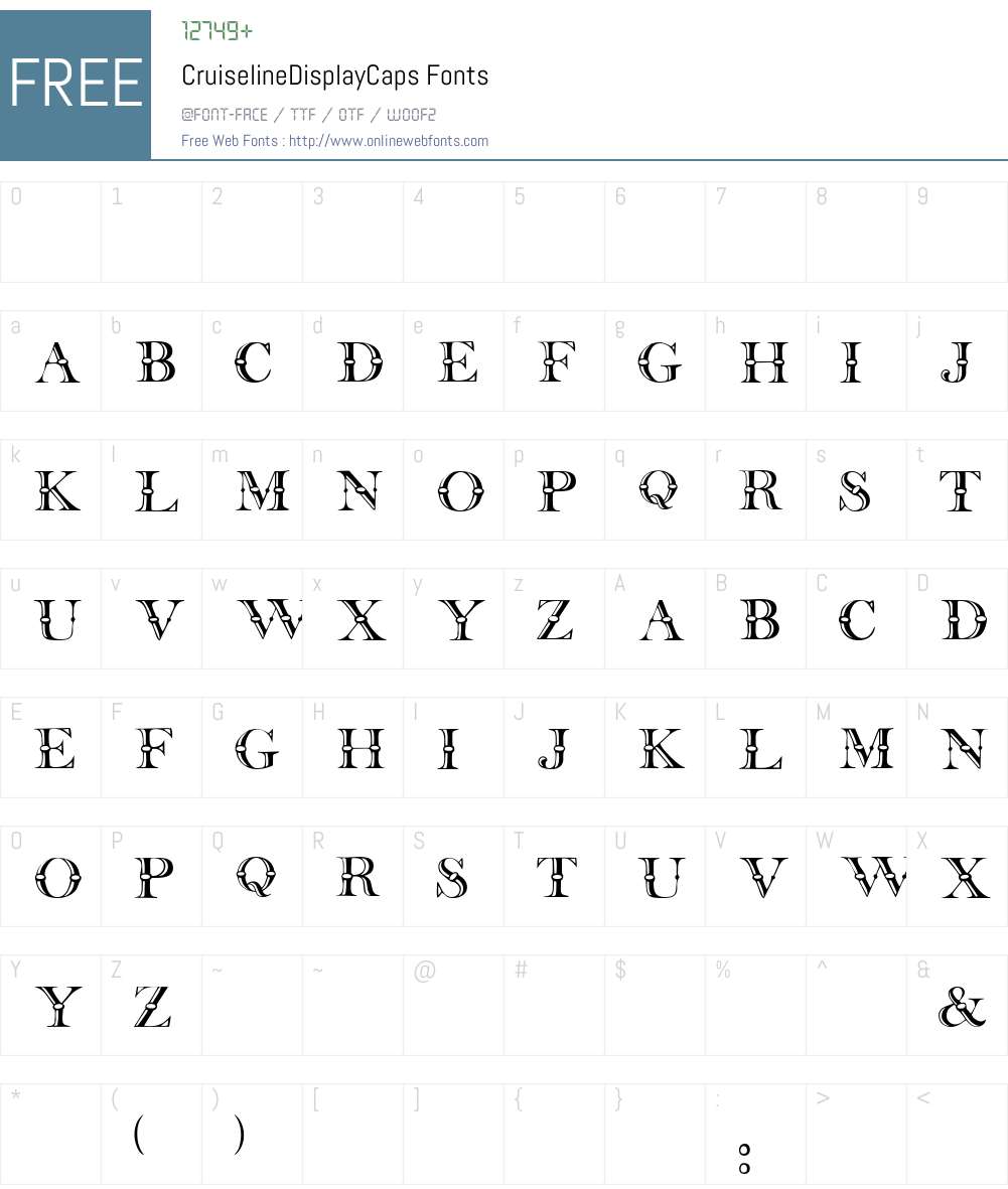 CruiselineDisplayCaps Font Screenshots