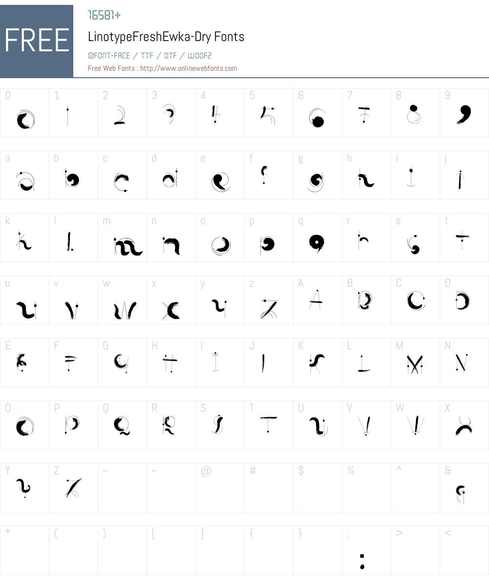 LTFreshEwka Dry Font Screenshots