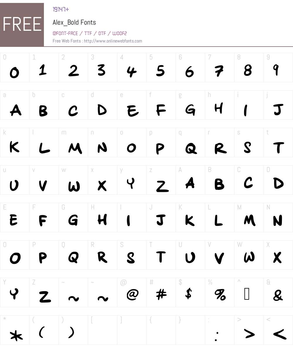 Alex_Bold Font Screenshots