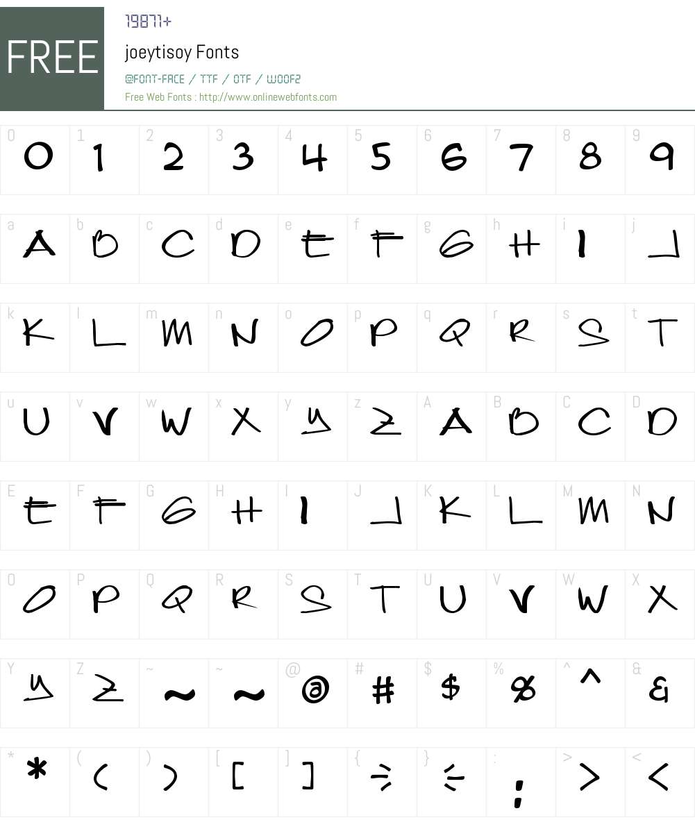 joeytisoy Font Screenshots