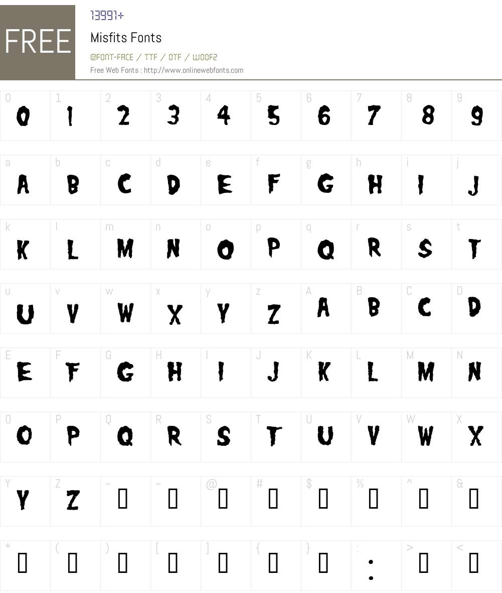Misfits Font Screenshots