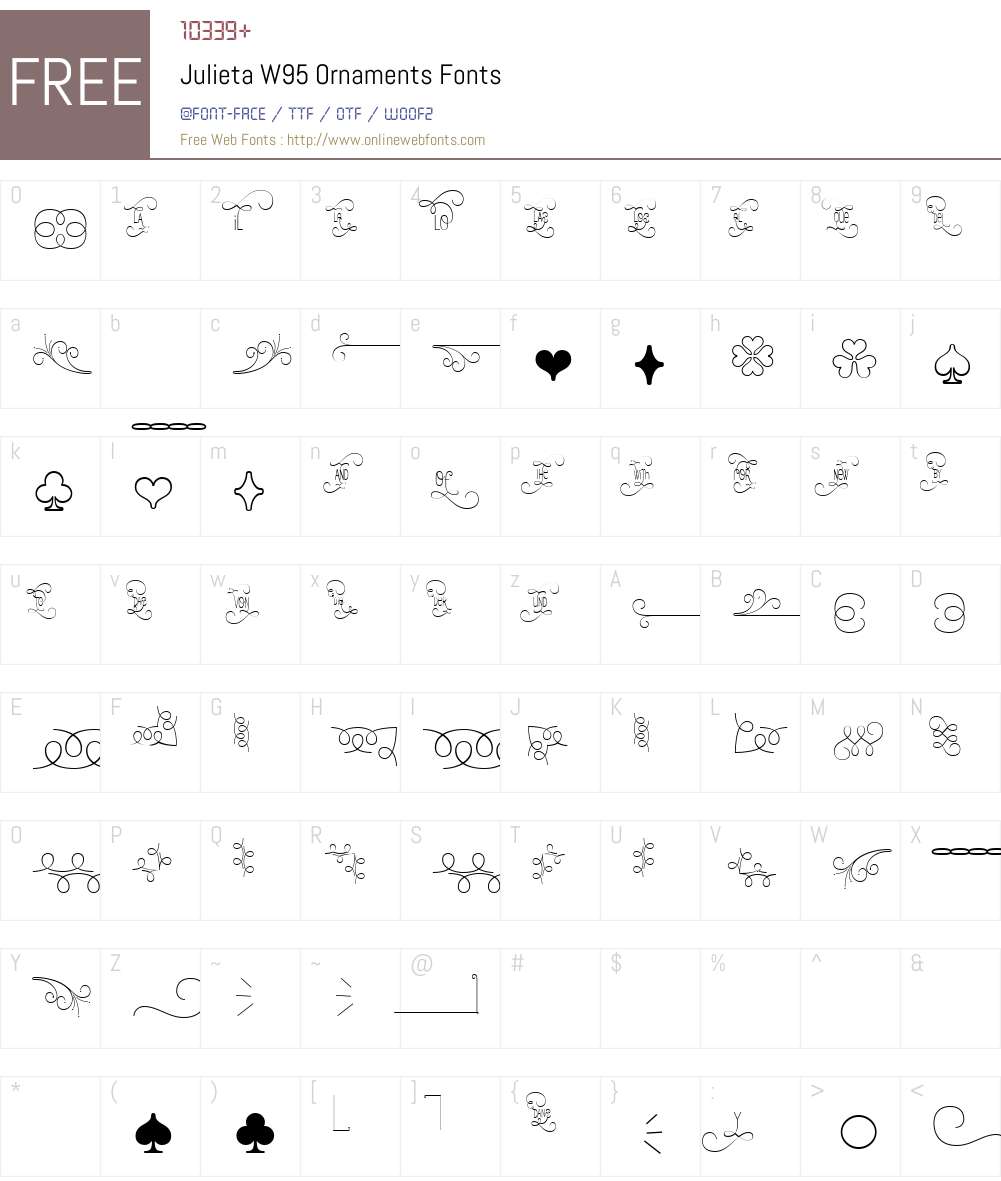 JulietaW95-Ornaments Font Screenshots