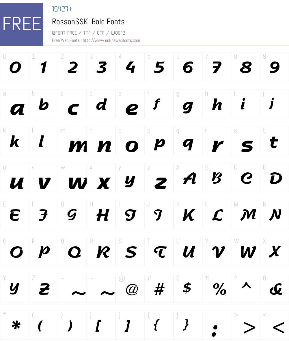 RossonSSK Font Screenshots