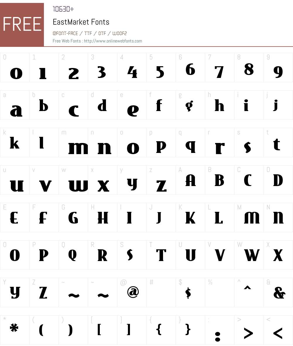 EastMarket Font Screenshots