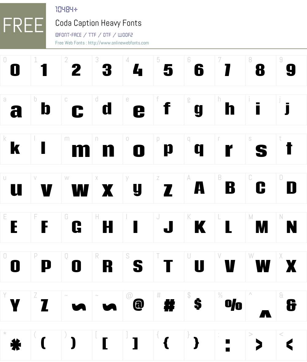 Coda Caption 1.001 Fonts Free Download - OnlineWebFonts.COM