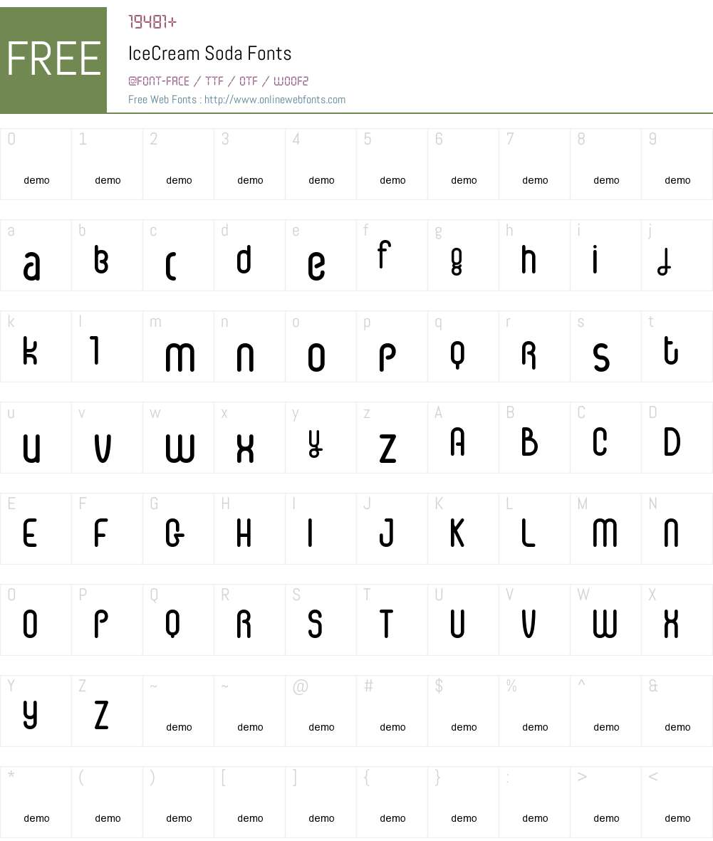 IceCream Soda Font Screenshots