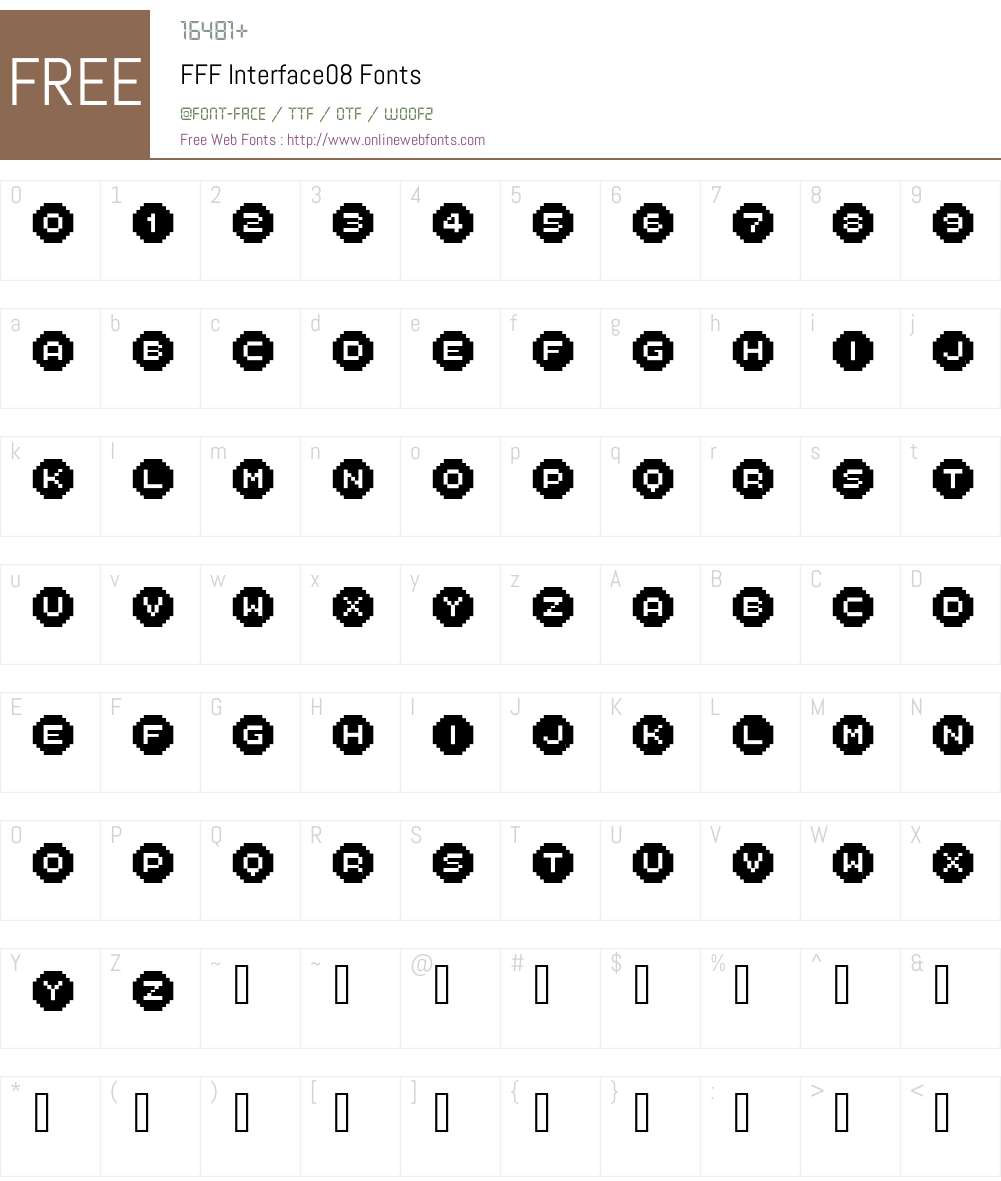 FFF Interface08 Font Screenshots
