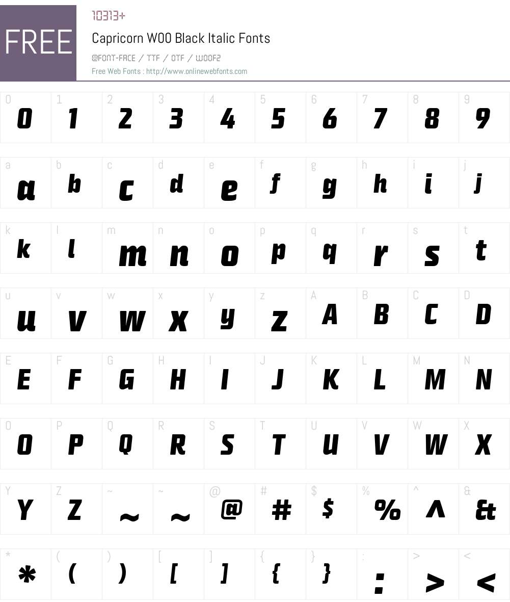 Capricorn Font Screenshots