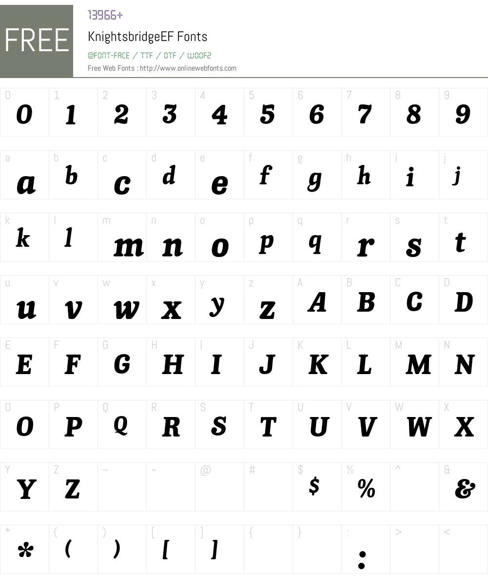 KnightsbridgeEF Font Screenshots